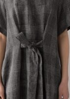 Etched Check Linen Dress | Slate