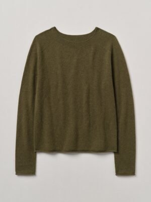 Wool Cashmere Neat Sweater | Olive