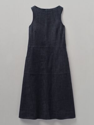 Panelled Organic Indigo Denim Dress | Indigo