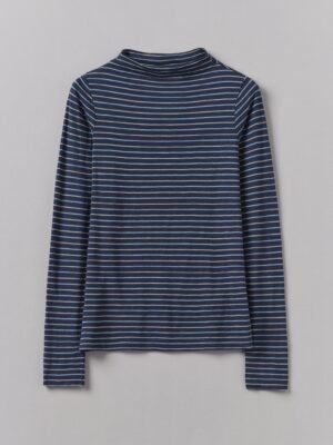 Light Stripe Cotton Slub Tee | Nile Blue