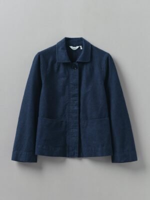 Boxy Hemp Cotton Canvas Jacket | Indigo