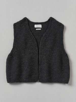 Textured Knit Gilet | Charcoal