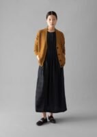 Wool Cashmere Boxy Cardigan | Turmeric