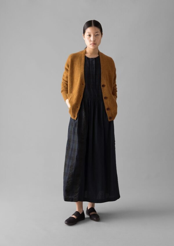 Wool Cashmere Boxy Cardigan | Turmeric