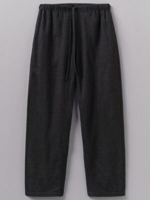 Suki Wool Cotton Seersucker Check Pants | Carbon